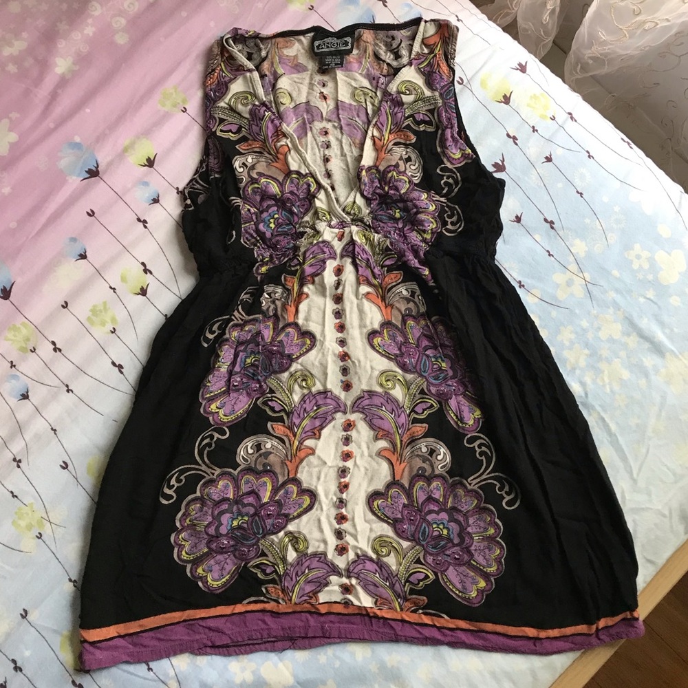 Angie Floral V-Neck Mini Dress